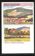 Künstler-AK Braunlage, Panorama Mit Gebirge, Strasse Nach Oderhaus-Lauterberg - Bad Lauterberg