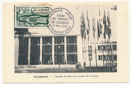 FRANCE => Carte Maximum - 30F Siège Du Conseil De L'Europe - Strasbourg - 31 Mai 1952 - 1950-1959