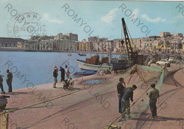 CARTOLINA  TRANI,BARLETTA,PUGLIA,IL PORTO,SPIAGGIA,VACANZA,MARE,SOLE,LUNGOMARE,ESTATE,BELLA ITALIA,VIAGGIATA 1972 - Barletta