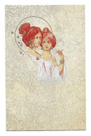 Lot De 4 Cartes Femme Art Nouveau - BRW 452  - Cartes Postales Non Voyagées, Dos Non Séparés, Très Bon état. - 1900-1949