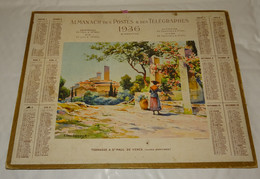 1936 ANNEE BISSEXTILE CALENDRIER ALMANACH DES PTT, TERRASSE A ST PAUL SUR VENCE ( ALPES MARITIMES ), OBERTHUR - Big : 1921-40