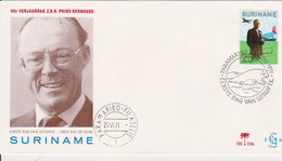 ROYALTY PRINCE BERNHARD METERMARK SEAL SURINAME FDC - Surinam