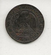 FRANCE / Monnaie Napoléon III Tête Laurée 2 Deux Centimes 1861 Petit BB / Ancre Croix  état A.B. - B. 2 Centimes