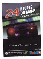 AUTOCOLLANT 24 HEURES DU MANS, JUN 1998, COURSE AUTO AUTOMOBILE, CIRCUIT INTERNATIONAL DU MANS, PUB MOBIL - Autorennen - F1