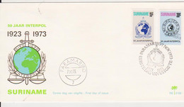 THE POLICE INTERPOL SURINAME FDC - Surinam