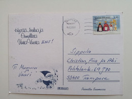 2004..FINLAND ...VINTAGE POSTCARD WITH STAMP.  Merry Christmas - Selv-Adhesive Stamps - Covers & Documents