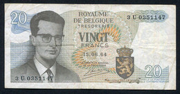 België Belgique Belgium 15 06 1964 -  20 Francs Atomium Baudouin.  3 U 0351147 - 20 Francs