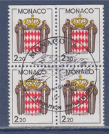 Armoiries Stylisées De Monaco Bloc Oblitéré 15.11.87 De 2 Paires De Carnet Type Gommé N°1613 - Used Stamps