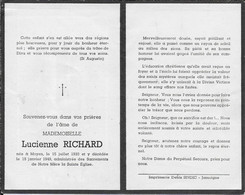 GC . MOYEN ..-- Mademoiselle Lucienne RICHARD , Née En 1930 , Décédée En 1949 . - Chiny