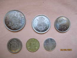 Spain: 50 Centimos, 1, 5, 25, 50 & 100 Pesetas 1975 - Altri & Non Classificati