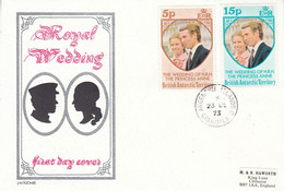 British Antarctic Territorry (BAT) 1973 Royal Wedding 2v FDC Ca Argentine Islands / Graham Land  23 De 73 (52387) - FDC