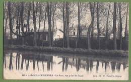 CPA Vue Rare - YONNE - LAROCHE-MIGENNES - LA GARE VUE PRISE DU CANAL - Cachet Militaire Gare De Laroche  - Hamelin/ 188 - Migennes