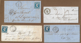 BOURGNEUF  DE  CHALON  : 4 Lettres Avec Oblitérations Sur Classiques ( Saône Et Loire ) De 1845 à 1863 : - 1849-1876: Klassik