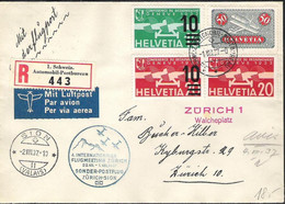 Schweiz Suisse 1937: 4.FLUGMEETING SION 1.VIII.37 ZÜRICH 1 Walcheplatz R443 Mit Zu PA 9z+17+20+21 Mi 184z+257+286+291 - First Flight Covers