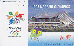 TC JAPON / 271-03303 - ANIMAL OISEAU HIBOU JEUX OLYMPIQUES NAGANO / PATINAGE - OWL BIRD OLYMPIC GAMES JAPAN Free PC 5669 - Olympische Spiele