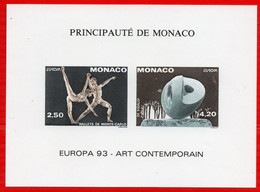 MONACO BLOCS FEUILLETS SPECIAUX N° 20a NON DENTELE ART CONTEMPORAIN  DANSE SCULPTURE 1993 NEUF** LUXE RARE - Variétés