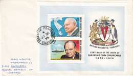 British Antarctic Territory (BAT) 1975 Argentine Islands Ca Argentine Islands 25 DE 75 Ms Churchill (52395) - Covers & Documents
