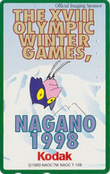 TC JAPON / 110-016 - Jeux Olympiques NAGANO / KODAK Pub Photo SKI Looping -  OLYMPIC GAMES JAPAN Phonecard - 5671 - Olympic Games