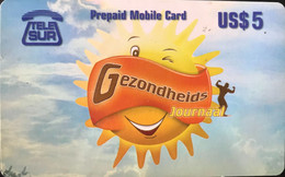 SURINAM  -  Prepaid  -  Tele Sur - Gezondheids Journaal  -  US $ 5 - Suriname