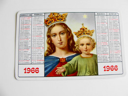 1966 MADONNA CON GESU' BAMBINO   FRASE DON BOSCO  CELLULOIDE ALMA MILANO  Calendarietto Tascabile  Religioso CALENDRIER - Petit Format : 1961-70