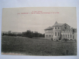 CPA.   DOURGNE.  Vue De L'Abbaye Sainte-Scholastique Et Vue De La Ville - Dourgne