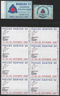 France Nantes Vignette Lot De 10 Vignettes Neuves état Voir Scan - Beaulieu 1977 Et 1978, PhilexNantes 1989 - Briefmarkenmessen