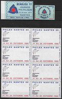 France Nantes Vignette Lot De 10 Vignettes Neuves état Voir Scan - Beaulieu 1977 Et 1978, PhilexNantes 1989 - Esposizioni Filateliche