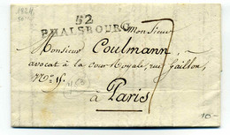 52 PHALSBOURG / Dept De La Meurthe  / 1824 - 1801-1848: Vorläufer XIX