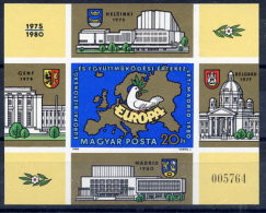 HUNGARY 1980 European Security Conference Imperforate Block MNH / **.  Michel Block 147B - Blocs-feuillets