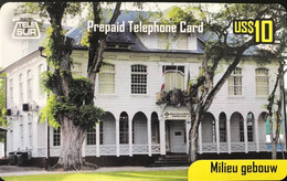 SURINAM  -  Prepaid - TeleSur - Milieu Gebouw  -  US $ 10 - Surinam