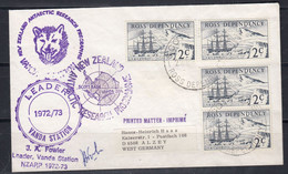 Ross Dependency 1972 Cover Ca Scott Base Si Leader Vanda Station (52399) - Lettres & Documents