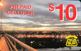 SURINAM  -  Prepaid  - Tele.Sur  -  Prepaid Cellular  -  $ 10 - Suriname