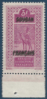 France Colonies Soudan N°59a* 3fr Lilas Rose Variété Double Surcharge Et Gomme à Cheval Tres Frais Et Rare ! Signé - Neufs