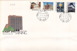 24602# BOTSWANA MINING INDUSTRY DIAMONDS LIME COPPER NICKEL COAL 1984 FDC FIRST DAY OF ISSUE GABORONE - Botswana (1966-...)