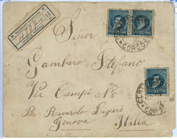 Aa3071 - ARGENTINA - POSTAL HISTORY - Registered COVER: Cordoba To ITALY  1899 - Lettres & Documents