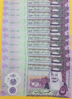 Saudi Arabia 5 Riyals 2020 Polymer Ten Notes And 20 Riyals 2020 Five Notes And 200 Riyals 2021 P-New UNC, From A Bundle - Arabia Saudita