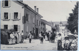 C. P. A. : Suisse Neufchâtel : LIGNIERES : Intérieur Du Village, Animé En 1908 - Lignières
