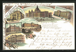 Lithographie Leipzig, Reichsgericht Und Concerthaus - Leipzig