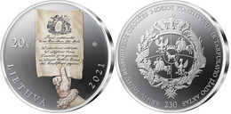 Lithuania 20 Euro 2021 "230th Constitution Of 3 May" Silver Ag PROOF - Litouwen