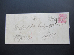 AD NDP 27.4.1871 Nr. 9 EF Stempel K1 Friedberg Und Ank. Stempel Vilbel Portopflichtige Dienstsache Faltbrief Mit Inhalt - Storia Postale