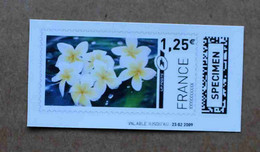 Ti02-01 :  SPECIMEN - Fleurs, Cadeau 1.25 €  +  1.30 € (autoadhésifs / Autocollants) - Especimenes