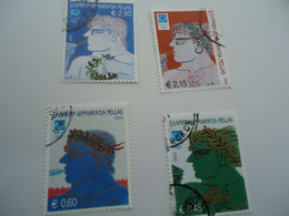 GREECE USED STAMPS SET 4 OLYMPIG GAMES ATHENS 2004 HE WINNERS 2002 - Summer 2004: Athens - Paralympic