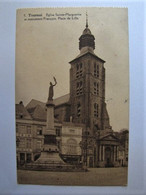 BELGIQUE - HAINAUT - TOURNAI - Eglise Sainte-Marguerite Et Monument Français, Place De Lille - 1928 - Tournai