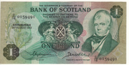 SCOTLAND  1 Pound    Bank Of Scotland  P111a   Dated 10th August, 1970  (Sir. Walter Scott+sailing Ship On Back) - 1 Pond