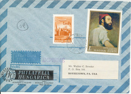 Hungary Air Mail Cover Sent To USA 7-12-1967 Topic Stamps - Storia Postale