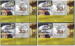 Russia And Finland 2021 Peterspost Qualifiers For The UEFA Championship St.Petersburg Russia Overprint COVID Vs FOOTBAL - Nuovi