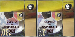 Russia And Finland 2021 Peterspost Qualifiers For The UEFA Championship St.Petersburg Russia Overprint COVID Vs FOOTBAL - Neufs