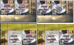 Russia And Finland 2021 Peterspost Qualifiers For The UEFA Championship St.Petersburg Russia Overprint COVID Vs FOOTBAL - Ungebraucht