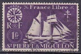 PM-003 – ST PIERRE & MIQUELON – 1942 – FISHING SCHOONER – SG # 328 USED 3,20 € - Used Stamps