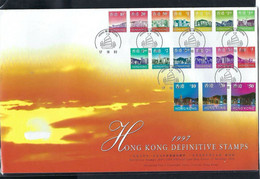Hong Kong 1997 1999 Definitive Stamps Last Day Cover LDC Skyline Rainbow Stamps - FDC